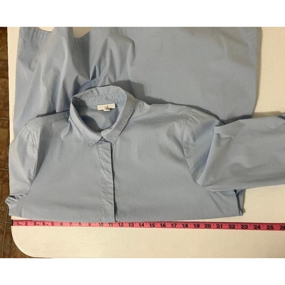 J Jill Light Blue Dipped Hem Popover Tunic Office Top Wear Stretch Size Large - Picture 9 of 10